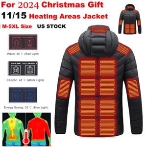 11/15 Area Heated Coat USB Charging Electric Heating Jacket Valentine's Day Gift - Picture 1 of 22