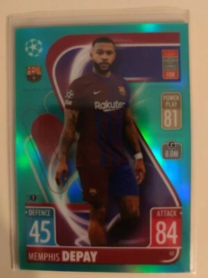 Topps Chrome Match Attax 2021 2022 - Memphys Depay - Aqua numéroté /150 - Photo 1/4