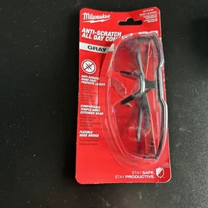Milwaukee Anti-Scratch Safety Glasses Gray Lens Black/Red Frame - Case Of: 1; - Picture 1 of 1
