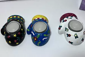 Set of3 Mary Engelbreit Christmas Winter Mitten Tea Light Candle Holders New Box - Picture 1 of 7