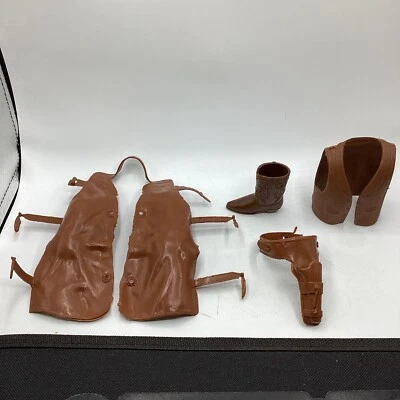 (4) Chaleco vaquero móvil Johnny West vintage de los años 60, cinturón funda, gorras y bota Foto 1 de 4