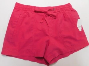 Pantalones Cortos Para Mujer Gap Rosa Talla XS Lino Algodón Utilidad Pull-On Cordón NUEVO - Imagen 1 de 3