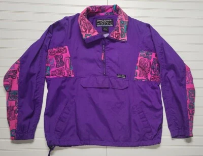 Chaqueta cortavientos grande vintage blanca Sierra retro años 80 90 para mujer púrpura rosa Foto 1 de 4