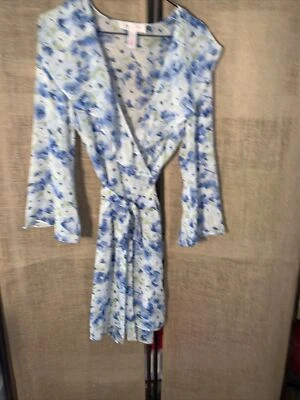 Bata Oscar de la Renta Etiqueta Rosa Pequeña Azul Floral Foto 1 de 4