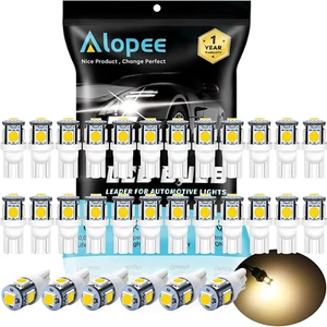 Alopee 30 Pack 194 LED Bulb Warm White 3000K T10 Wedge LED Bulb 5SMD 5050 Chips - Picture 1 of 12