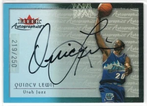 Tarjeta autografiada Fleer Autographics Quincy Lewis 2000-01 # 219/250 plateada - Imagen 1 de 2
