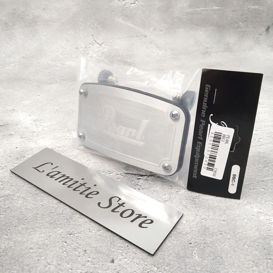 Pearl BBC-1 Plate Masking Cover BB-3 BBC1 Original Logo Silver Type Drum Parts - Image 1 of 4