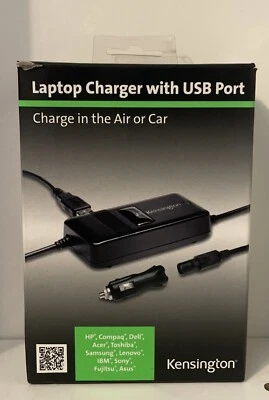 Kensington Laptop Charger with USB Port, Charge in the Air or Car - Bild 1 von 3