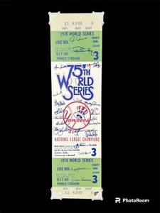 1978 World Series New York Yankees Team Signed Jumbo Game 3 Ticket w/JSA Cert - Picture 1 of 4