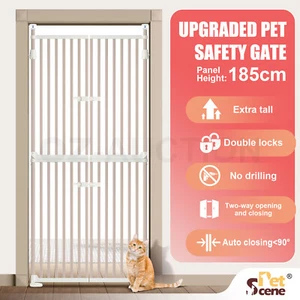 Retractable Safety Gate Pet Dog Cat Security Stair Barrier Extra Tall Fence Door - Picture 1 of 11