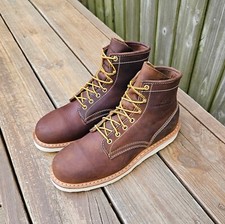 White's Millwood 6" Work Boots Brown Distress Size 9.5 D Made In USA WORN 1X!