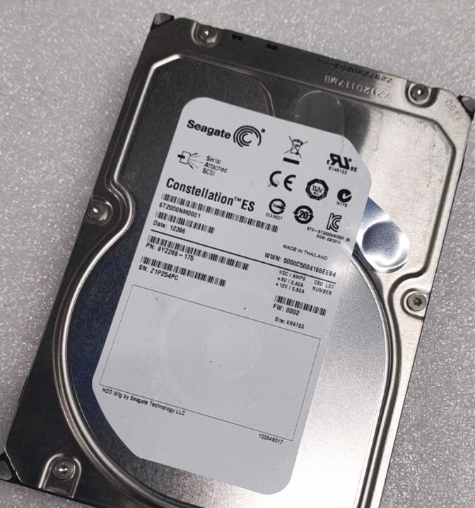 Seagate ST2000NM0001 2TB 67TMT 067TMT 7.2K RPM 6Gb/s 3.5" SAS 2000GB Hard Drive - Image 1 of 1