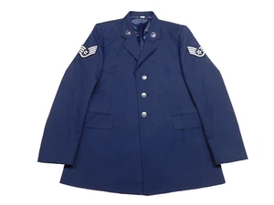 Abrigo 43 Chaqueta Larga de la Fuerza Aérea de los Estados Unidos Vestido Azul 1620 P/W Uniforme Alistado Serge - Imagen 1 de 11