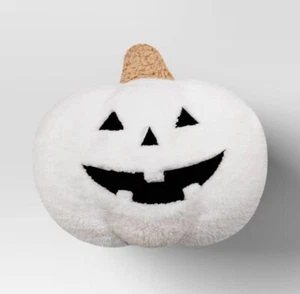 Hyde & Eek Target White Pumpkin Pillow Plush Sherpa 2024 Halloween Decor 10x10 - Picture 1 of 5