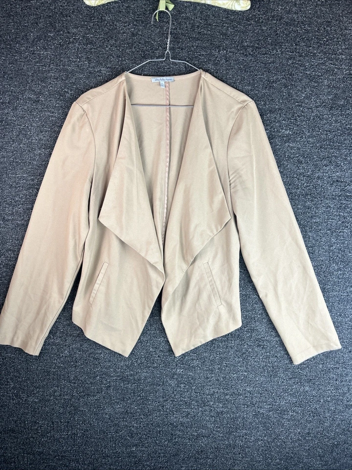 CHARLOTTE RUSSE Women Size XL Beige Linen Blend Knit Open Cardigan Casual - Image 1 of 4