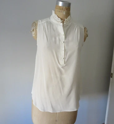 AMANDA UO\PRICHARD 100% SEDA MARFIL Impresionante camisa talla M Foto 1 de 4