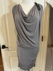 Krisa Ruched mini Dress Women's Size Small taupe gray pullover new with tags - Picture 1 of 6