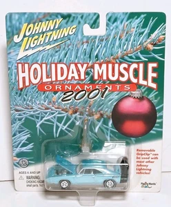 2001 Johnny Lightning Holiday Muscle Ornament '69 Dodge Daytona Pearl Lt. Blue - Picture 1 of 8