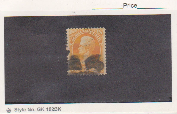 US Scott #O2 Used Agriculture Department Official Stamp VF CV $100.00 - Image 1 of 1