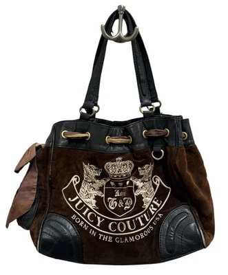 Bolso de mano Juicy Couture Daydreamer vintage marrón terciopelo Scottie Y2K Foto 1 de 4