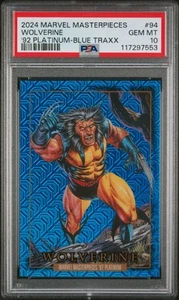 2024 Marvel Masterpieces '92 Platinum WOLVERINE #94 Blue Traxx PSA 10 GEM MINT! - Picture 1 of 2