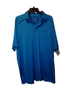 Under Armour Golf Polo Shirt Uomo XXL Blu Vestibilità Larga Macchie sulla Schiena MR - Foto 1 di 5