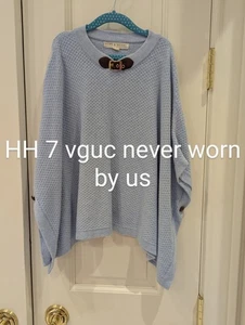 Hope and Henry Light Blue Textured Knit Poncho 7 - Picture 1 of 2