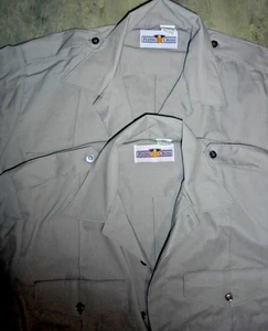 2 New~Flying Cross Valor Silver/Gray Short Sleeve Shirts~Size Med.~Hidden button - Picture 1 of 6