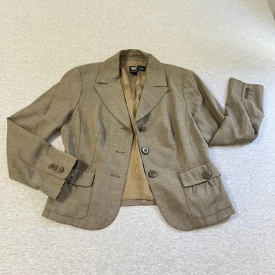 Blazer Worth para mujer 8 ligero marrón mezcla de lana chaqueta de carrera a medida Foto 1 de 4
