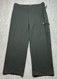 Liz Claiborne Pants Womens Size 3X Dark Green Solid Elastic Waist High Rise New - Picture 1 of 12