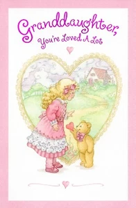 Nostalgic VALENTINE'S DAY Card FOR GRANDDAUGHTER by American Greetings+Envelope - Picture 1 of 5