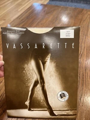 De Colección Vassarette Romántico Rosa Corte Alto Transparente Pantimedias Puntera Sombra Marfil Pequeño Foto 1 de 4