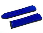  Fits Hublot Big Bang Fusion Watch Blue Rubber Suede Strap Band 26mm Clasp