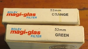 2 Rolev Orange & Green Magi-Glas Photographic 52mm in case & boxes, NOS - Picture 1 of 6