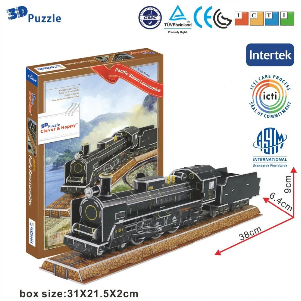 TIGERZILLA Pacific Dampflokomotive 3D Puzzle Modellzug Serie Korea Z-T045T