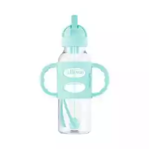Bottiglia di paglia sippy Dr. Brown's Milestones con manici in silicone - verde - 8 oz - Foto 1 di 1
