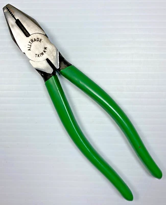 Herramientas Alltrade de colección 7-1/4" de largo alicates de liniero con empuñaduras verdes herramienta Taiwán Foto 1 de 4