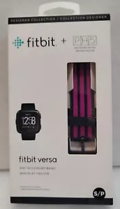 FITBIT Versa PH5 KnitWear Design Band, Collezione Designer Rosa/Nero Taglia S/P - Foto 1 di 5
