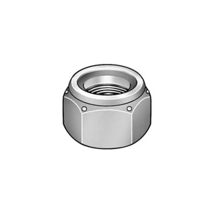 1EY93 3/8"-24 Nylon Insert Lock Nut Plain Finish, Grade 8 Steel, 3 Packs of 100 - Picture 1 of 3