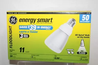 3-Pack GE Energy Smart 50w Replacement Soft White R20 Flood Bulbs Track Recessed - Image 1 of 3