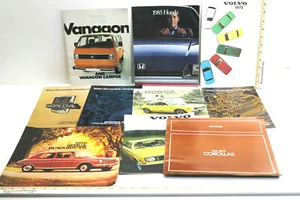 11pc 1970s 1980 Dealer Showroom Car Brochures Vanagon Toyota Honda Simca Volvo - Picture 1 of 10