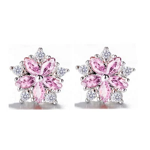 Elegant New Women Lady Flower Crystal Rhinestone Ear Stud Earrings Jewelry US - Picture 1 of 5