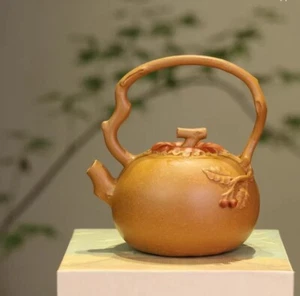 150cc chinese Yixing Handmade Zisha teapot Duan ni Persimmon Gongfu Tea Pot - Picture 1 of 12