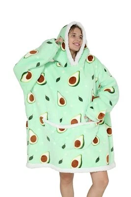 Übergroße Hoodie Sweatshirt Decke KapuzenpulloverFlanell mit Ärmel und Frontt... - Bild 1 von 4