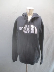 The North Face Size M Mens BLK Cotton Zip Up Fleece Lined Athletic Hoodie 933 - Picture 1 of 9