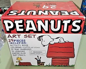 Vintage Peanuts Art Set 29 Pezzi Snoopy Casa per Cani Scatola di Immagazzinaggio Charlie Brown Peanuts - Foto 1 di 6