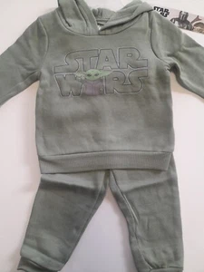 Star Wars Green Fleece Hoodie Sweatshirt and Pant Set Nwt Sizw 12 Months - Picture 1 of 7