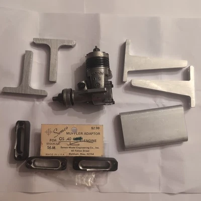 Vintage RC Airplane Parts LOT (9) Muffler adapter OS 15 Max lll Engine Has... - Image 1 of 4