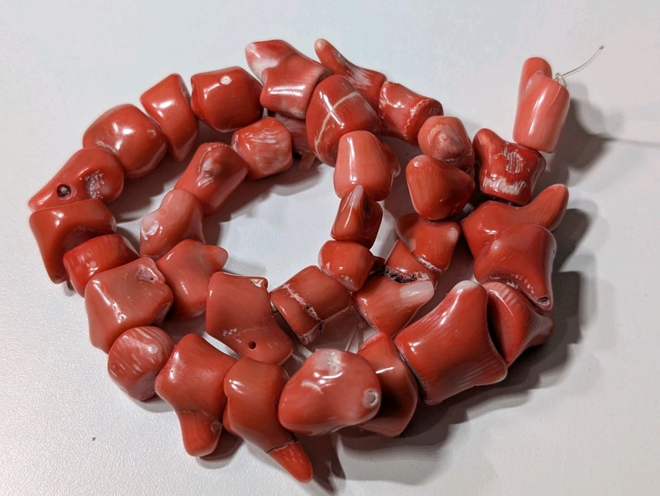 Vintage Natural Mediterranean Red Branch Coral Strand 118g Untreated Genuine - Image 1 of 4