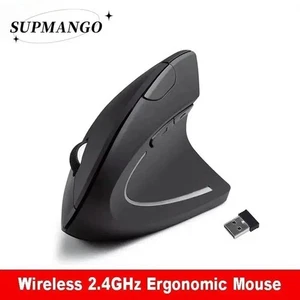 2.4G Wireless Vertical Ergonomic Optical Mouse 5 Buttons 800/1200/1600 DPI - Picture 1 of 7